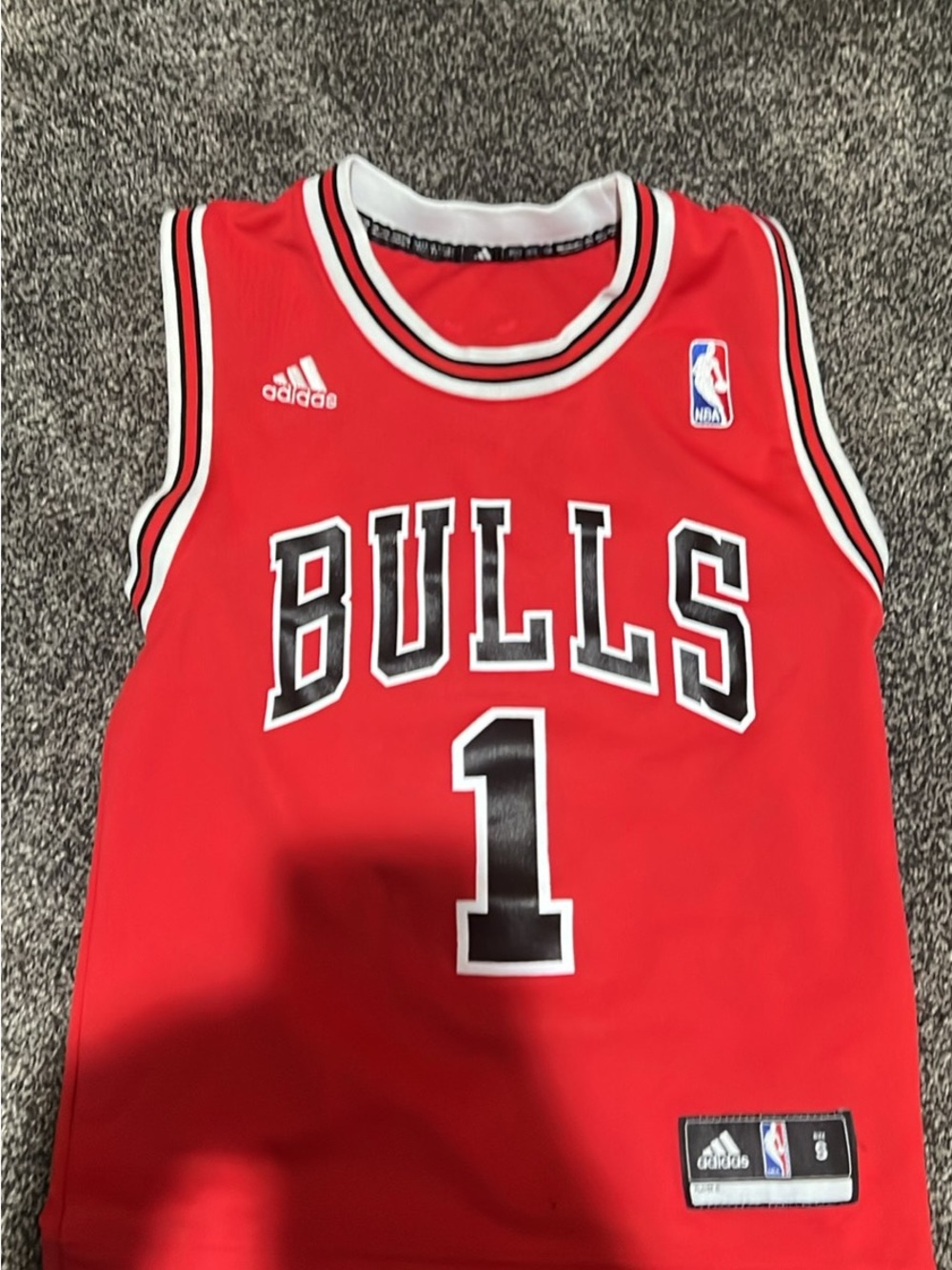 adidas Red Chicago Bulls Kids Basketball Jersey Rose #1